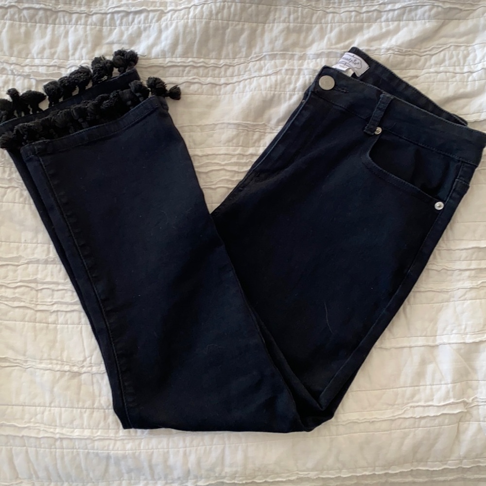Mud Pie Black Pom Pom Pants